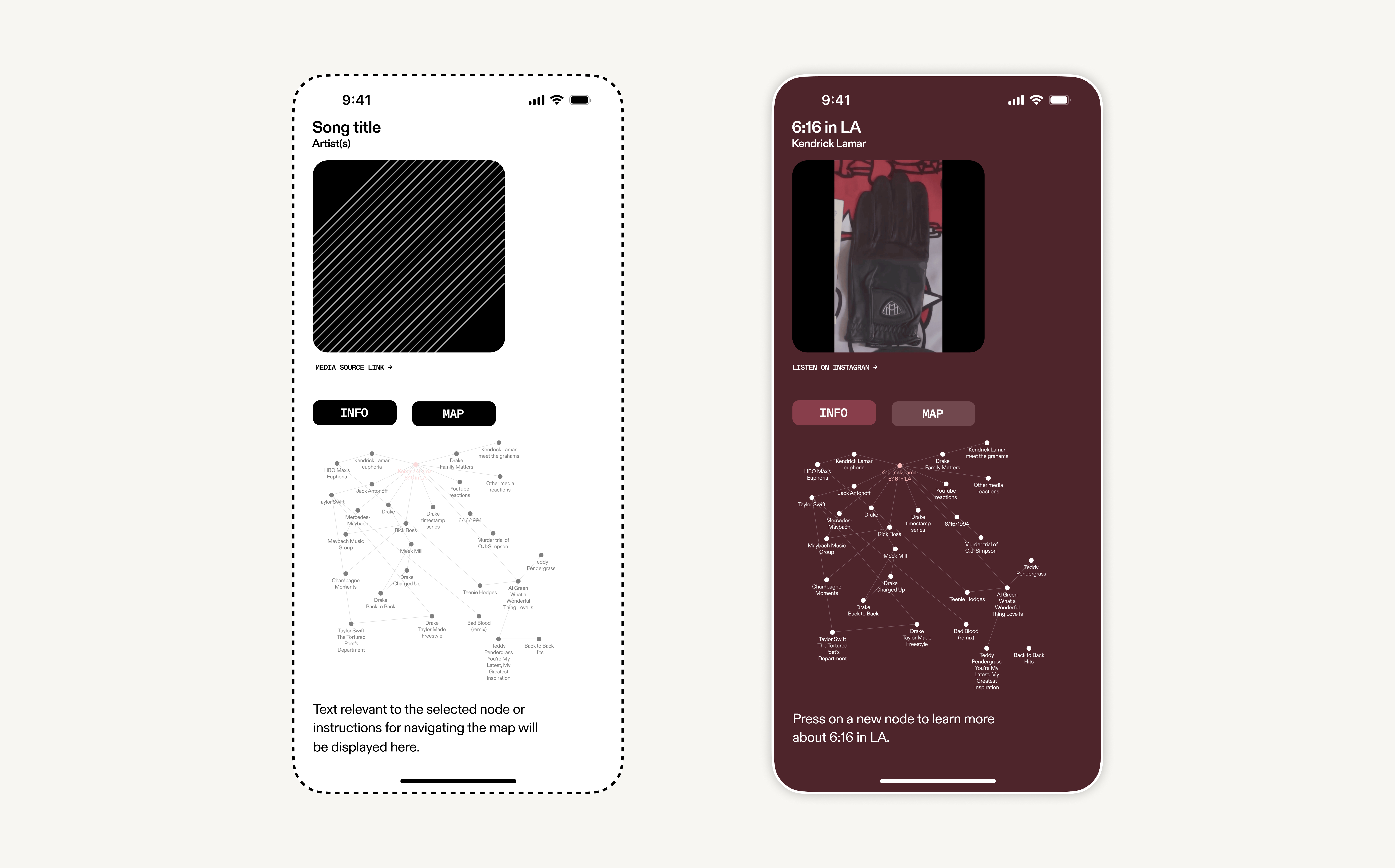 Map interface in inactive state