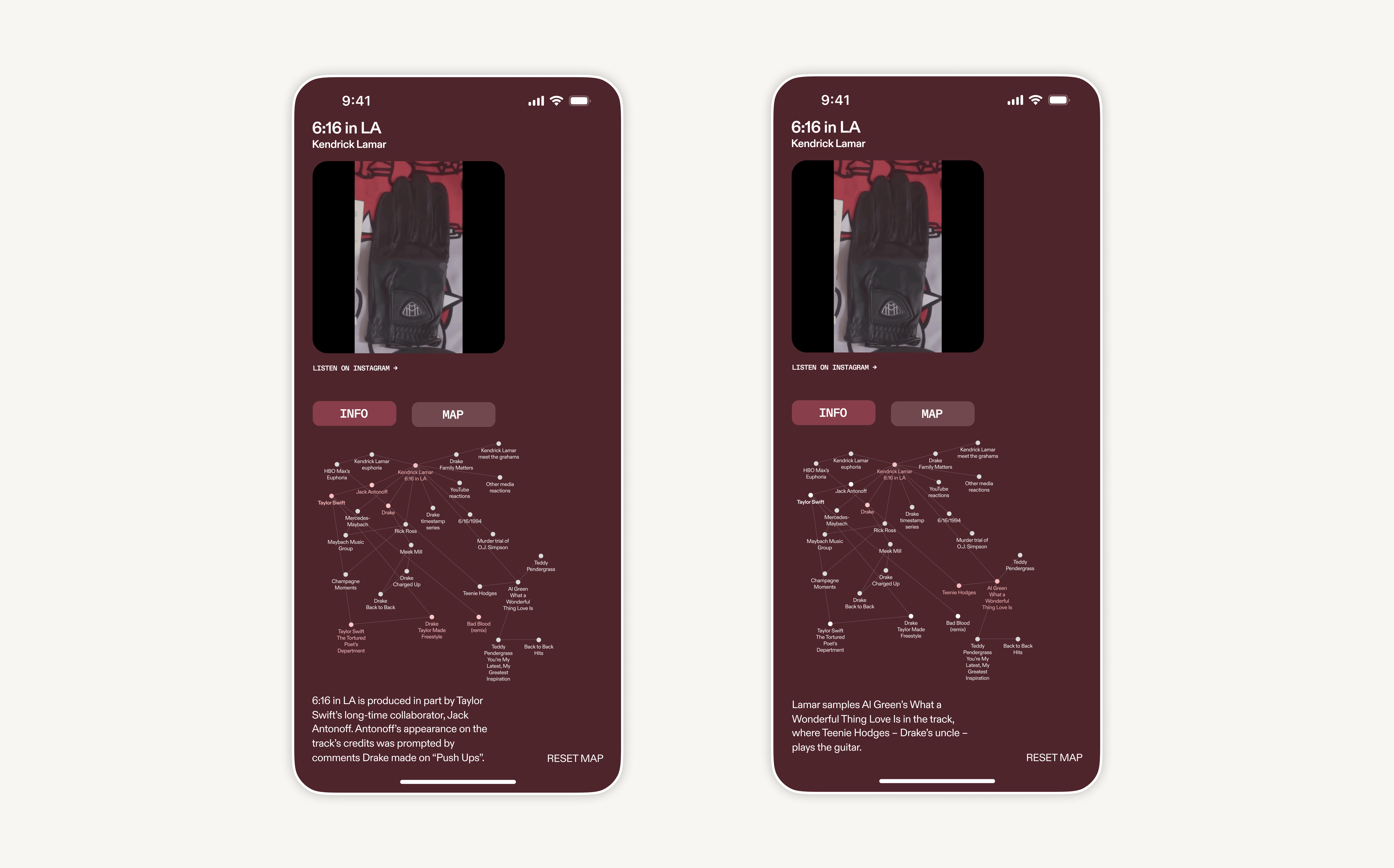 Map interface in active state