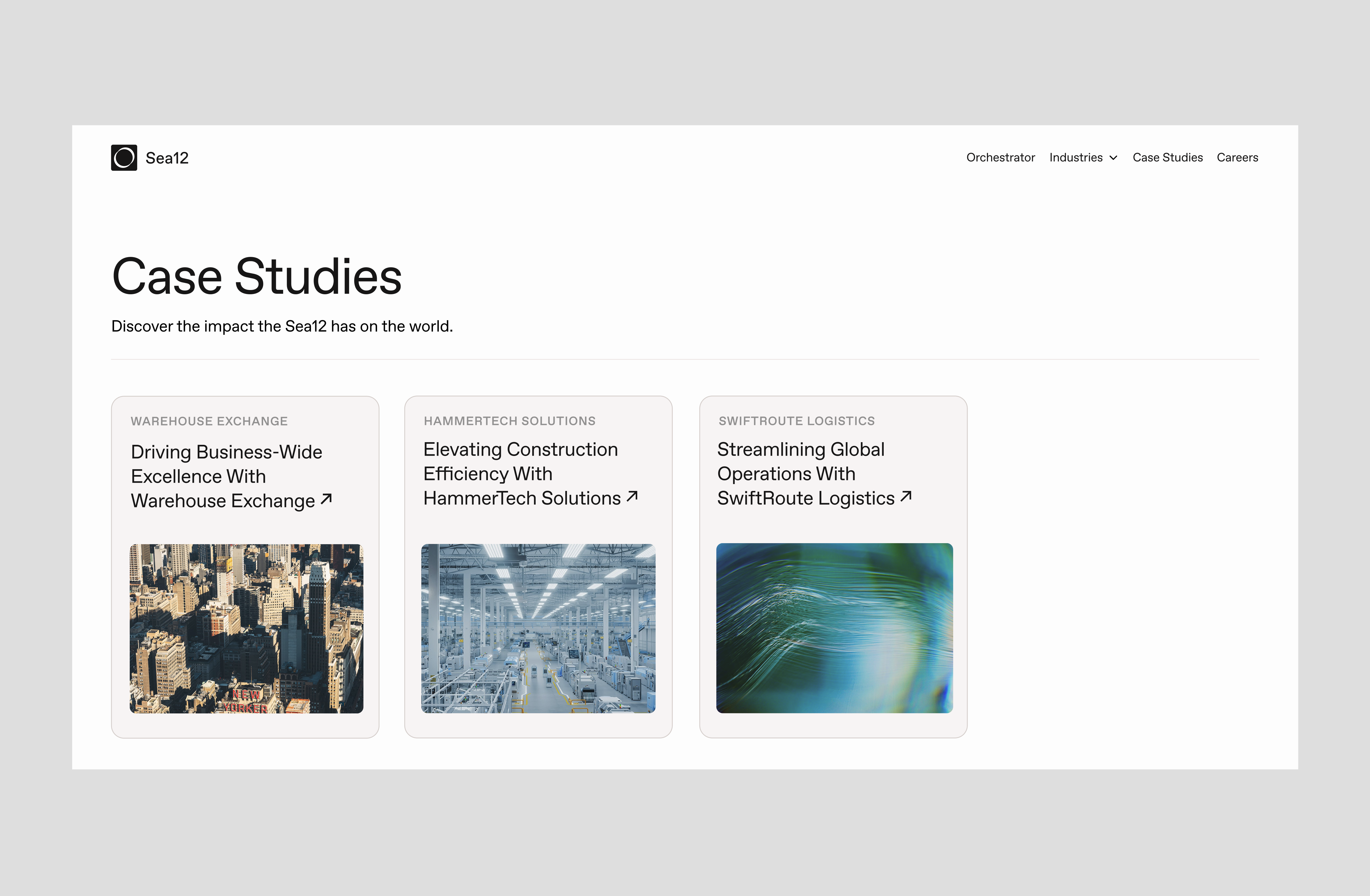 Page hosting all case studies